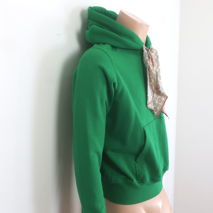 Casablanca Scarf Tie Hoodie Sweatshirt Green French Terry Size Medium