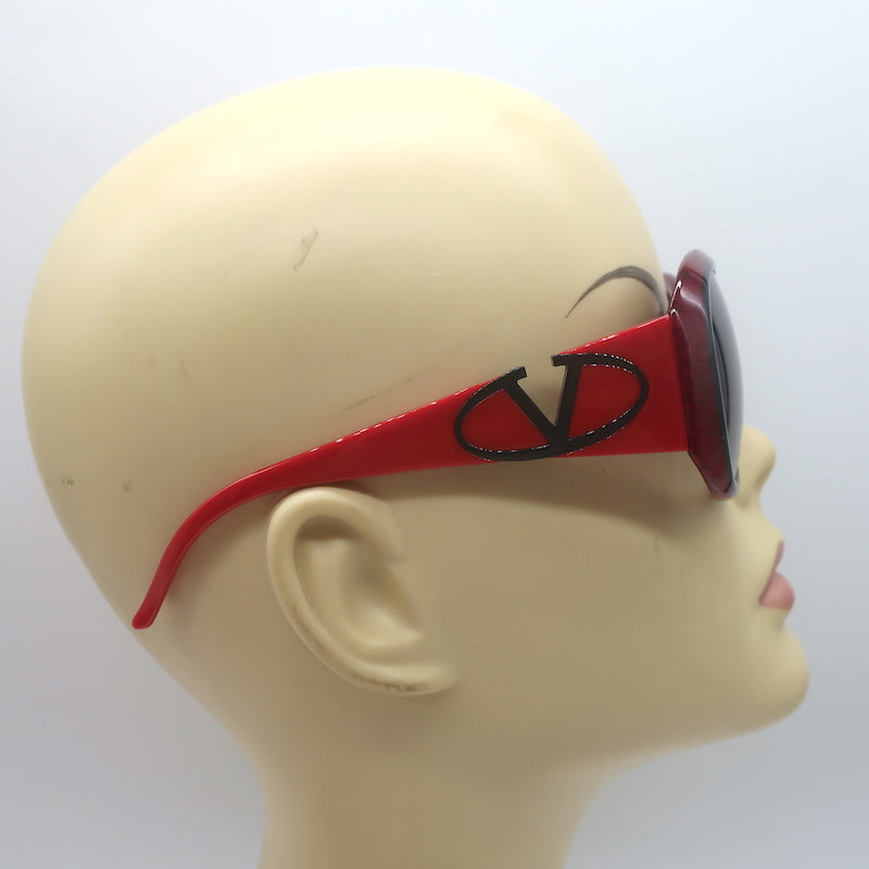Valentino Logo-Side Oversize Sunglasses Red/Black 5570/S TKVVK