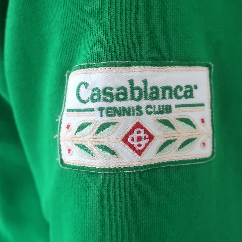 Casablanca Scarf Tie Hoodie Sweatshirt Green French Terry Size Medium