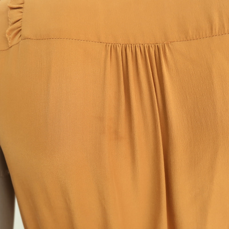 Ulla Johnson Sleeveless Tiered Midi Dress Minetta Mustard Silk Size 0