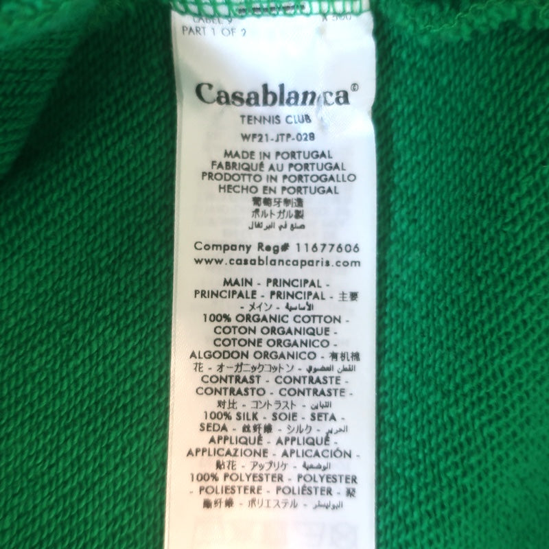 Casablanca Scarf Tie Hoodie Sweatshirt Green French Terry Size Medium
