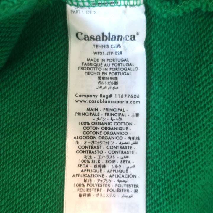 Casablanca Scarf Tie Hoodie Sweatshirt Green French Terry Size Medium
