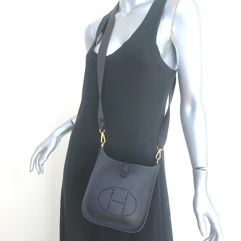 【HERMES】Hermes Mini Evelyne ( Caban / Ghw)【ランク:Ａ】 Hermes Mini Evelyne Crossbody Bag Caban Leather Gold