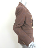 A.L.C. Chelsea Plaid Double Breasted Blazer Brown Stretch Wool Size 6