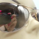 Oliver Peoples Kincaid Mirrored Aviator Sunglasses Gold Titanium OV1117T 5035