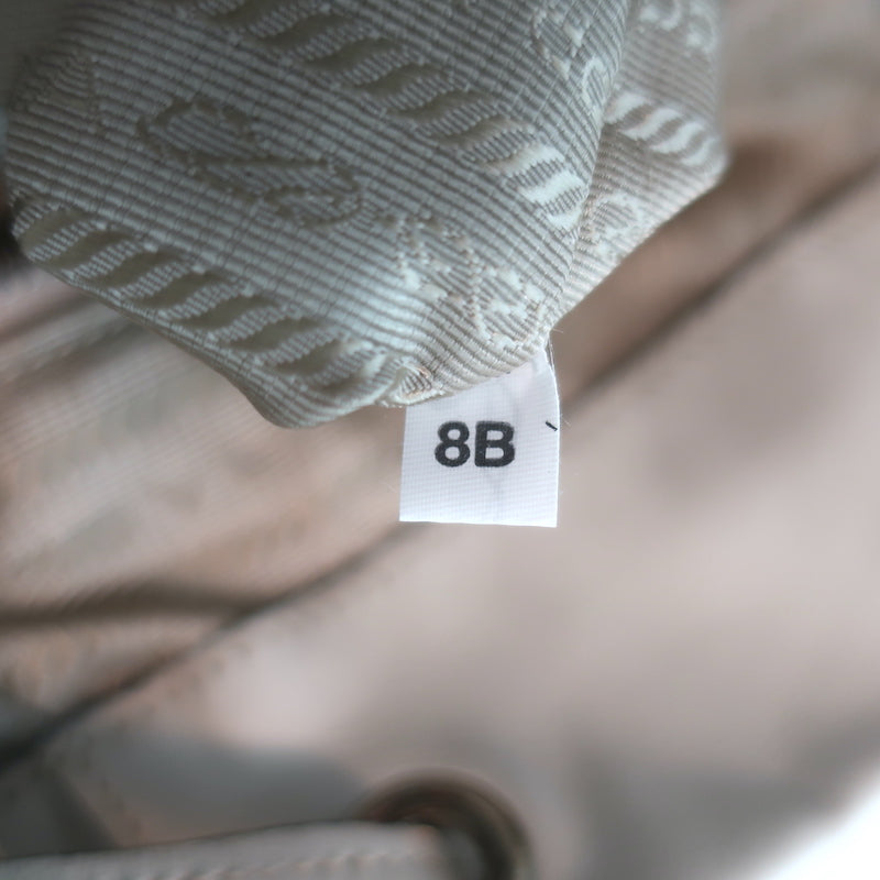 Vintage Prada Large Cinch Backpack Cream Leather