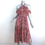 MISA Halter Midi Dress Callie Marseille Pink/Red Printed Rayon Size Extra Small