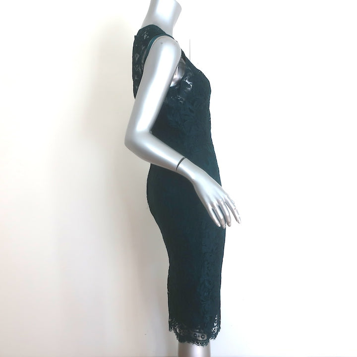 Dolce &amp; Gabbana Sleeveless Lace Sheath Dress Teal Size 42/ US 6