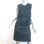 Lanvin Bow Dress Navy Stretch Linen Size 40 Sleeveless Sheath