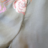 THE GREAT Peplum Blouse Taupe Floral Print Silk Size 0