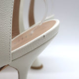 Stuart Weitzman Playa 100 Knotted Ankle Strap Sandals Cream Leather Size 8.5