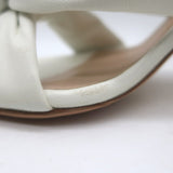 Stuart Weitzman Playa 100 Knotted Ankle Strap Sandals Cream Leather Size 8.5