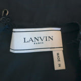 Lanvin Bow Dress Navy Stretch Linen Size 40 Sleeveless Sheath