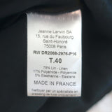 Lanvin Bow Dress Navy Stretch Linen Size 40 Sleeveless Sheath