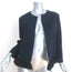 Marni Fringed Open-Front Jacket Navy Stretch Wool Size 44