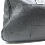 Chanel Square Stitch CC Boston Bag Black Quilted Leather Large Shoulder Bag