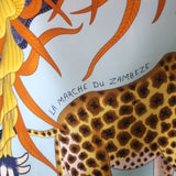 Hermes La Marche du Zambeze 90cm Scarf Light Blue Silk Twill NEW