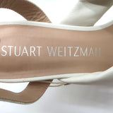 Stuart Weitzman Playa 100 Knotted Ankle Strap Sandals Cream Leather Size 8.5
