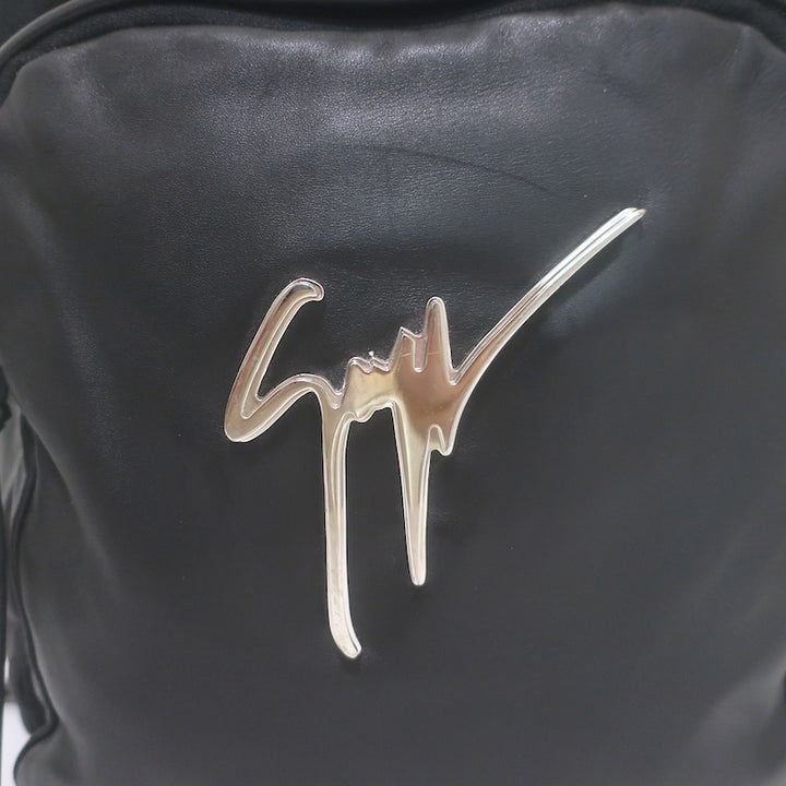 Giuseppe Zanotti Crystal-Trimmed Large Backpack Black Suede &amp; Leather