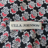 Ulla Johnson Midi Dress Oona Dark Indian Floral Print Smocked Silk Size 0