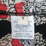 Ulla Johnson Midi Dress Oona Dark Indian Floral Print Smocked Silk Size 0