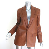 A.L.C. Dakota Faux Leather Oversized Blazer Cognac Size 4 One-Button Jacket