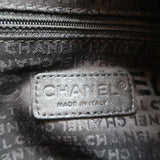 Chanel Square Stitch CC Boston Bag Black Quilted Leather Large Shoulder Bag