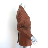 A.L.C. Dakota Faux Leather Oversized Blazer Cognac Size 4 One-Button Jacket