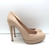 Miu Miu Platform Pumps Nude Leather Size 37
