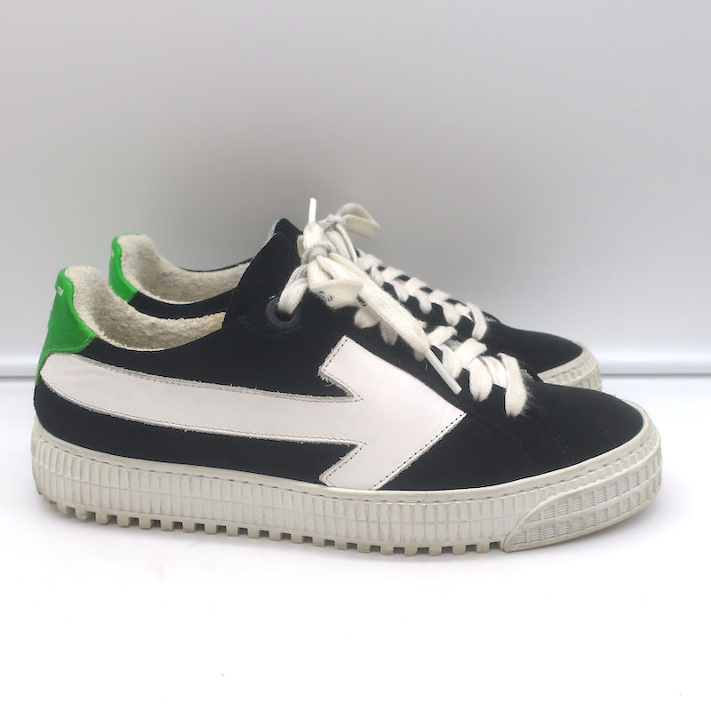 Off-White c/o Virgil Abloh Arrow Low Top Sneakers Black Suede Size 37