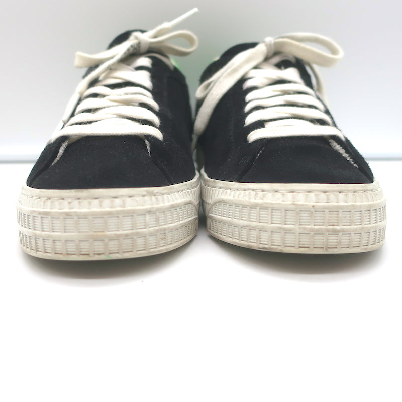 Off-White c/o Virgil Abloh Arrow Low Top Sneakers Black Suede Size 37