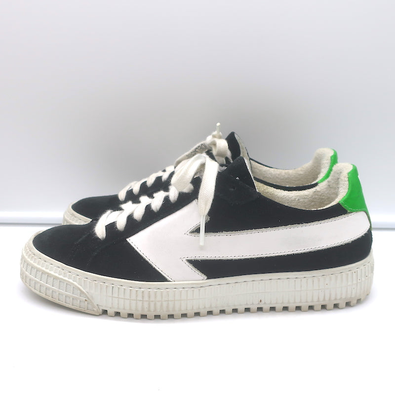 Off-White c/o Virgil Abloh Arrow Low Top Sneakers Black Suede Size 37