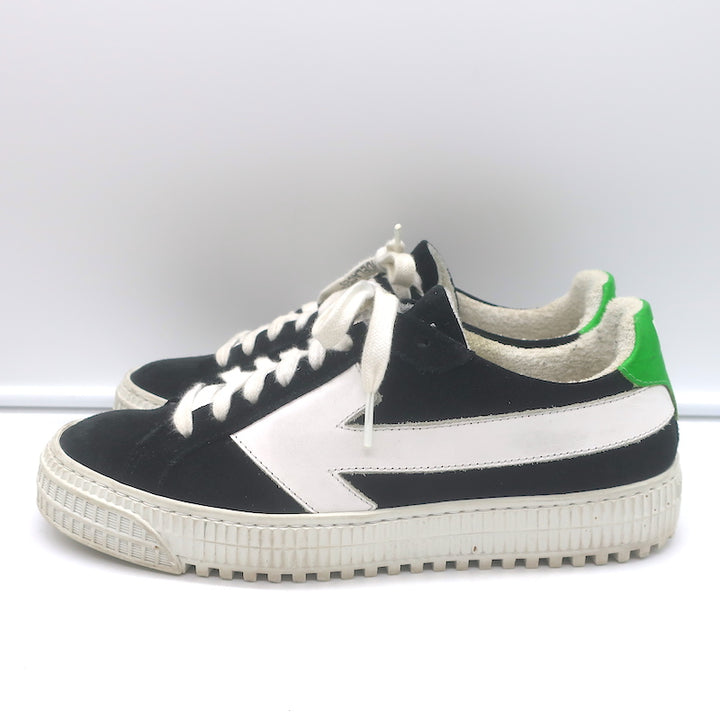 Off-White c/o Virgil Abloh Arrow Low Top Sneakers Black Suede Size 37