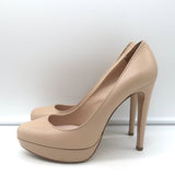 Miu Miu Platform Pumps Nude Leather Size 37