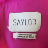 Saylor Marcey Ruched Lace Puff Sleeve Mini Dress Fuchsia Size Large