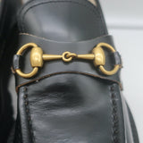Gucci Harald Platform Lug Sole Horsebit Loafers Black Leather Size 37