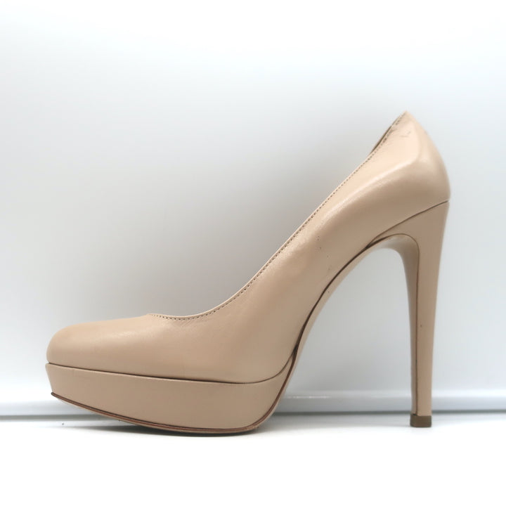 Miu Miu Platform Pumps Nude Leather Size 37