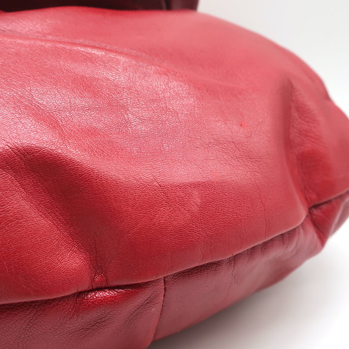 Yves Saint Laurent Nadja Rose Hobo Red Leather Small Shoulder Bag