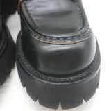Gucci Harald Platform Lug Sole Horsebit Loafers Black Leather Size 37