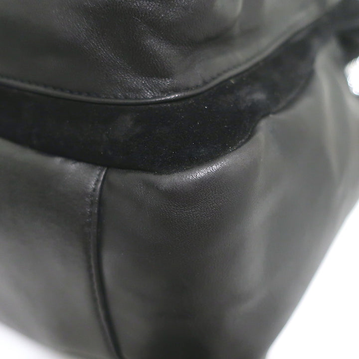 Giuseppe Zanotti Crystal-Trimmed Large Backpack Black Suede &amp; Leather