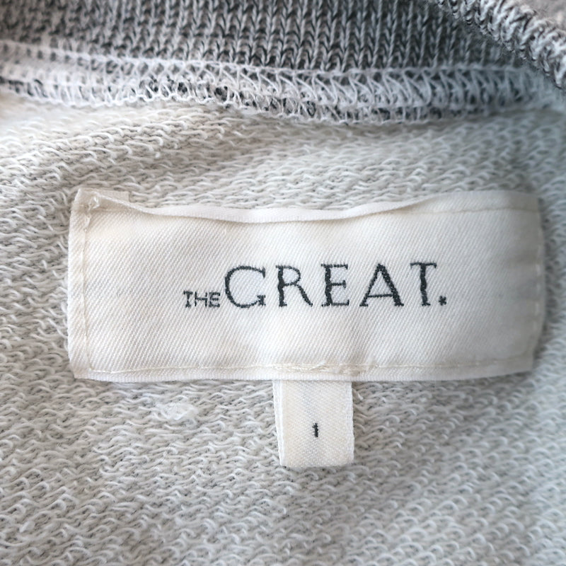 THE GREAT Short Sleeve Sweatshirt Heather Gray Size 1 Pullover Top