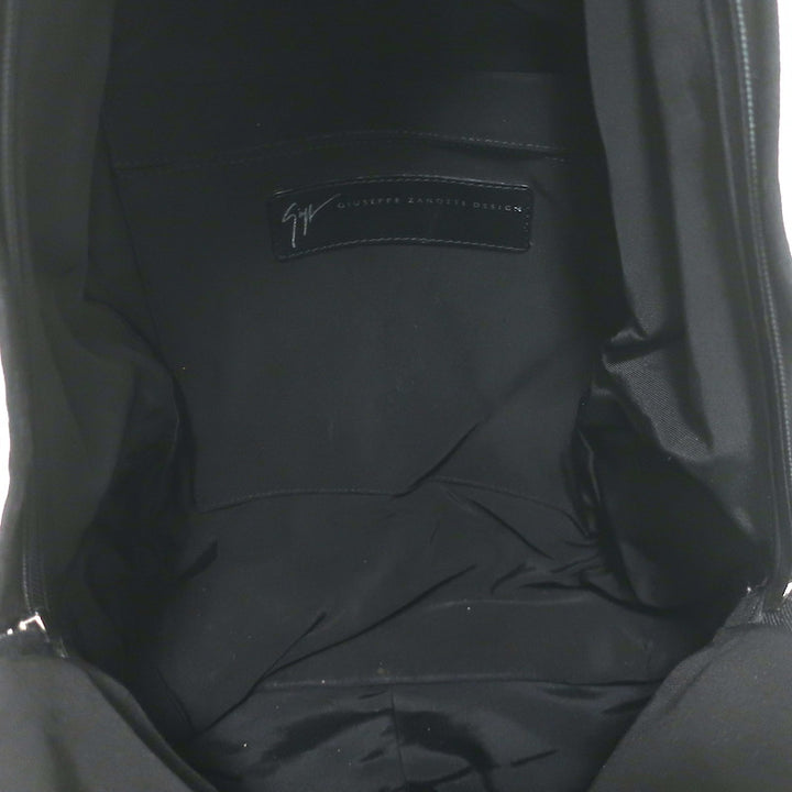 Giuseppe Zanotti Crystal-Trimmed Large Backpack Black Suede &amp; Leather