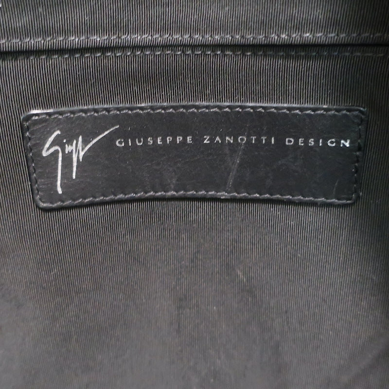 Giuseppe Zanotti Crystal-Trimmed Large Backpack Black Suede &amp; Leather
