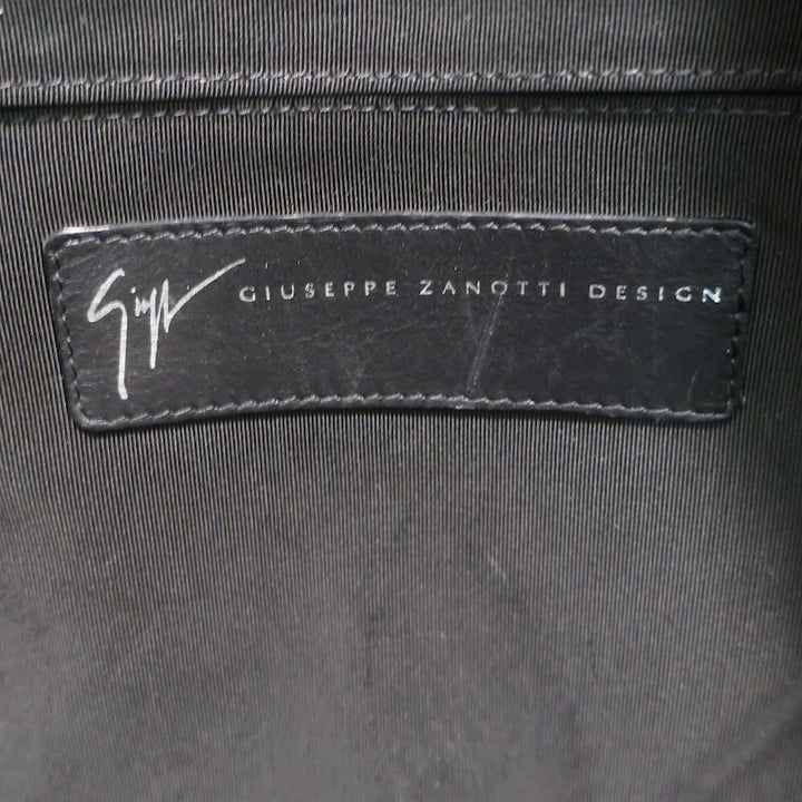 Giuseppe Zanotti Crystal-Trimmed Large Backpack Black Suede &amp; Leather