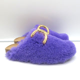 An Hour and a Shower Shearling Flat Mules Purple Size 37