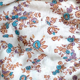 Mille Daisy Tassel-Tie Mini Dress Cream Floral Print Cotton Size Medium