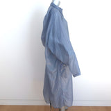 Moon Young Hee Draped-Back Sheer Coat Blue Nylon-Blend Size 38