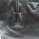 Prada Glace Twin Pocket Tote Black Leather Medium Crossbody Bag