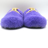 An Hour and a Shower Shearling Flat Mules Purple Size 37