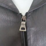 Prada Satin-Trimmed Leather Peplum Jacket Black Size 44